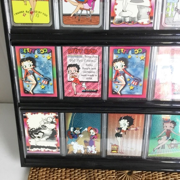 Rare BETTY BOOP CHROMIUM/Base Cards Framed Picture Set Decor 1990 - Picture 3 of 6